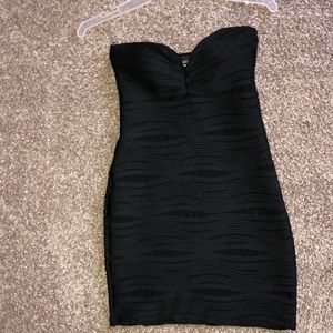Strapless black dress